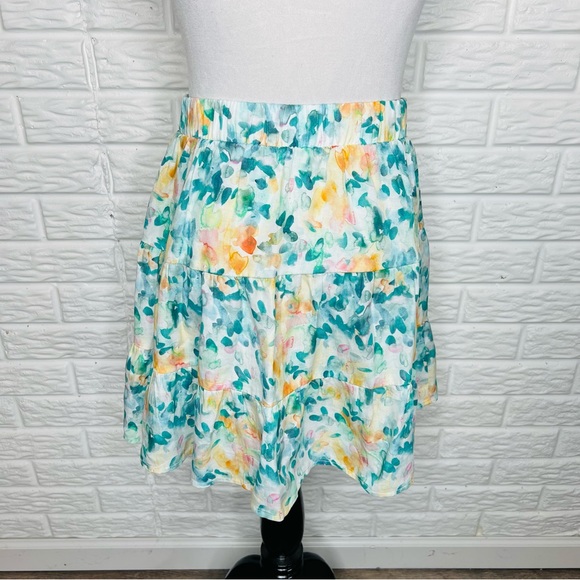 ANTHROPOLOGIE Cloth & Stone Watercolor Floral Mini Skirt Size S - Picture 6 of 8